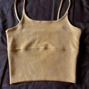 Champagne-Gold Metallic Camisole Top